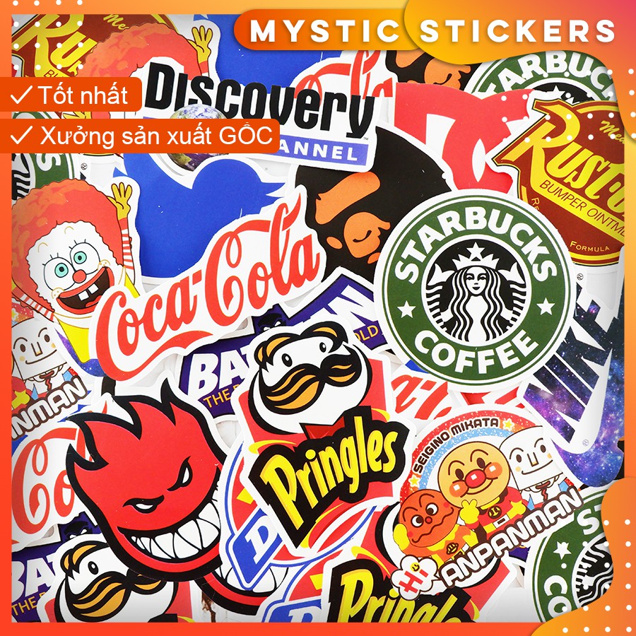 [SET TỔNG HỢP #7] 100 Sticker chống nước trang trí, set mix ,dán xe laptop mũ bảo hiểm vali...