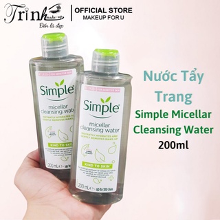 Nước Tẩy Trang Simple Micellar Cleansing Water Dịu Nhẹ, Lành Tính 200ml