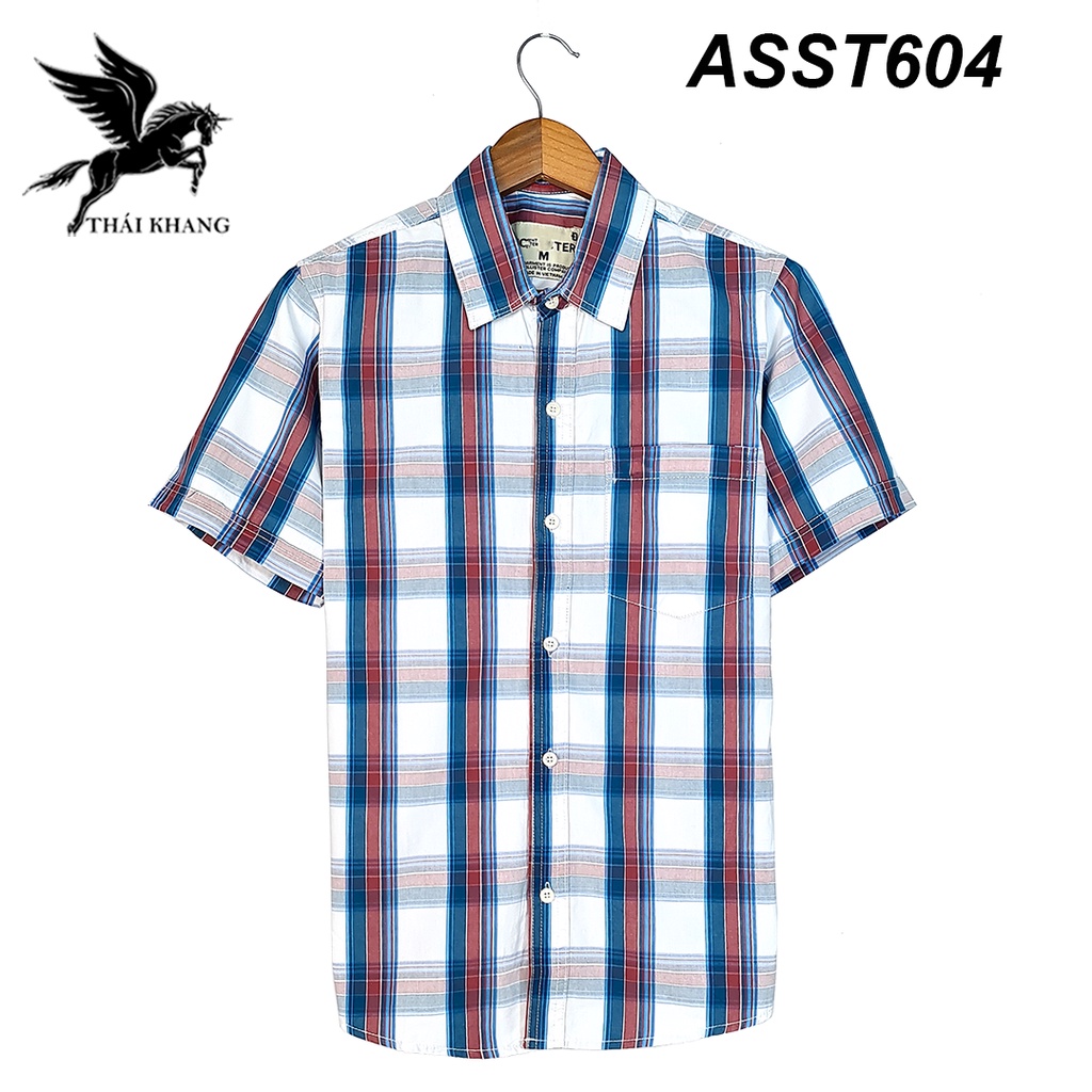 áo sơ mi tay ngắn nam cao cấp hàng bán trong siêu thị loại caro đẹp ASST60 | BigBuy360 - bigbuy360.vn