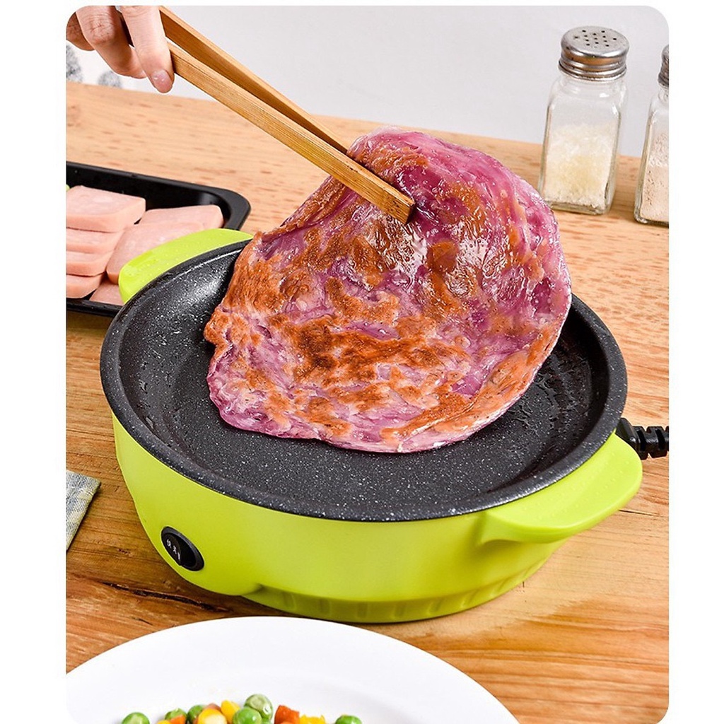 Chảo chống dính nướng điện mini chiên, xào 2 nấc G01 ngắt điện an toàn công xuất lớn vân đá tiện lợi vệ sinh 26cm