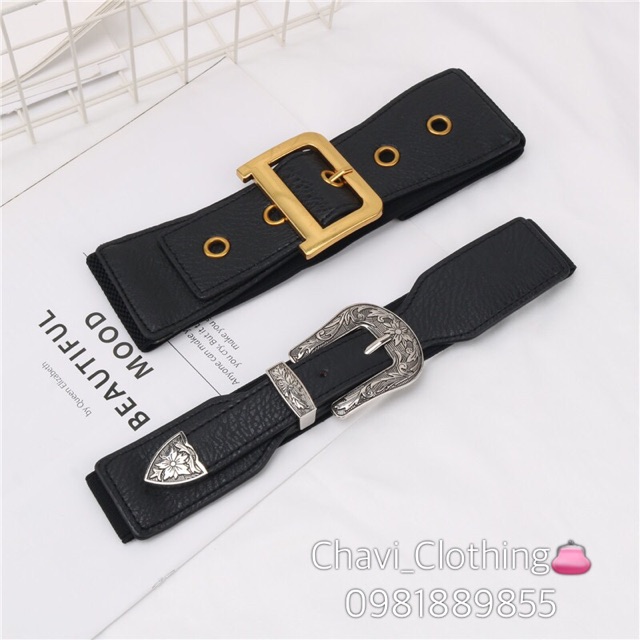 Đai váy bản 4cm sang chảnh mạ đồng vàng óng