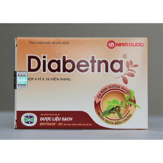 Diabetna (Dạng hộp 40 viên)-Hỗ trợ hạ và ổn định đường huyết, ngăn ngừa biến chứng tiểu đường- Date mới nhất-CHÍNH HÃNG