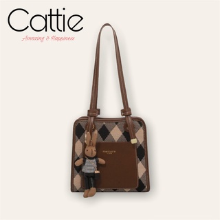 Túi đeo vai nữ phong cách vintage kèm móc khoá thỏ cattie classic c014