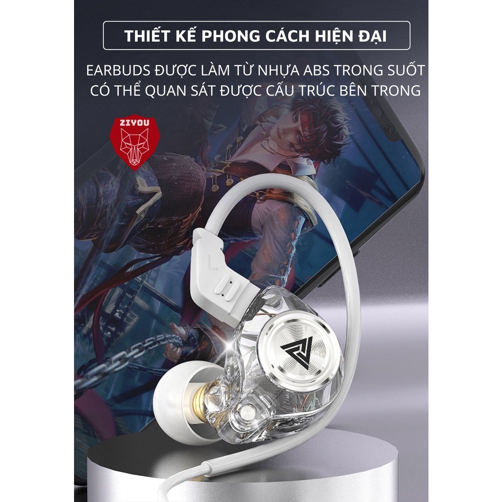 Tai Nghe Gaming Ziyou QKZ AK3 Có Mic Cho Điện Thoại, Chuyên Nghe Nhạc, Chơi Game Âm Thanh Sống Động - Hàng Chính Hãng