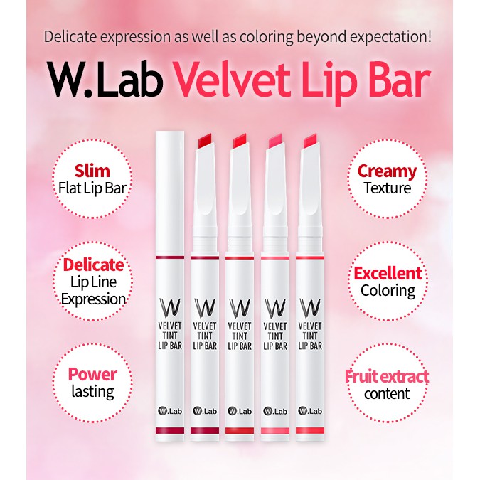 Son trang điểm 3 trong 1 W.LAB Velvet Tint lip bar 0,28gr | BigBuy360 - bigbuy360.vn