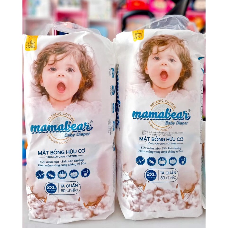 Bỉm quần Mamabear/ full size M,L,XL,XXL,XXXL, 4XL, 5XL/ 1 bịch có 50 miếng/ giá siêu rẻ !