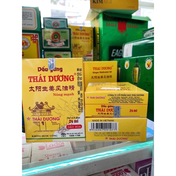 Dầu gừng Thái Dương nóng mạnh 24ml (chính hãng, date cực xa)