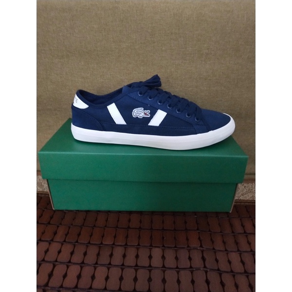 Giày thể thao cho cả nam và nữ thương hiệu Lacoste cao cấp màu xanh than