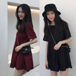 Đầm chữ A tay ngắn phong cách vintage