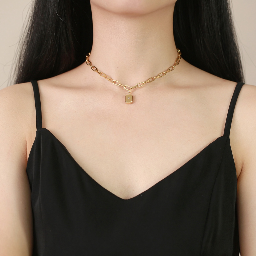 Vòng cổ Bằng Thép Không Gỉ Mặt Hình Ngôi Sao Tám Cánh Thời Trang Cho Nữ