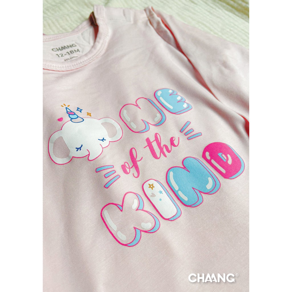 [NEW ITEMS] Bộ áo dài tay khuy vai quần dài họa tiết trẻ em Chaang