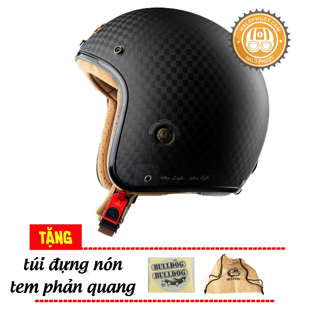 Mũ bảo hiểm Bulldog Heli Carbon Rubik siêu nhẹ