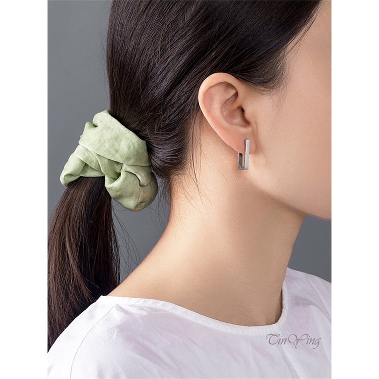 Khuyên tai nữ GETNOIVAS hình chữ nhật bằng kim loại mạ vàng phong cách mới