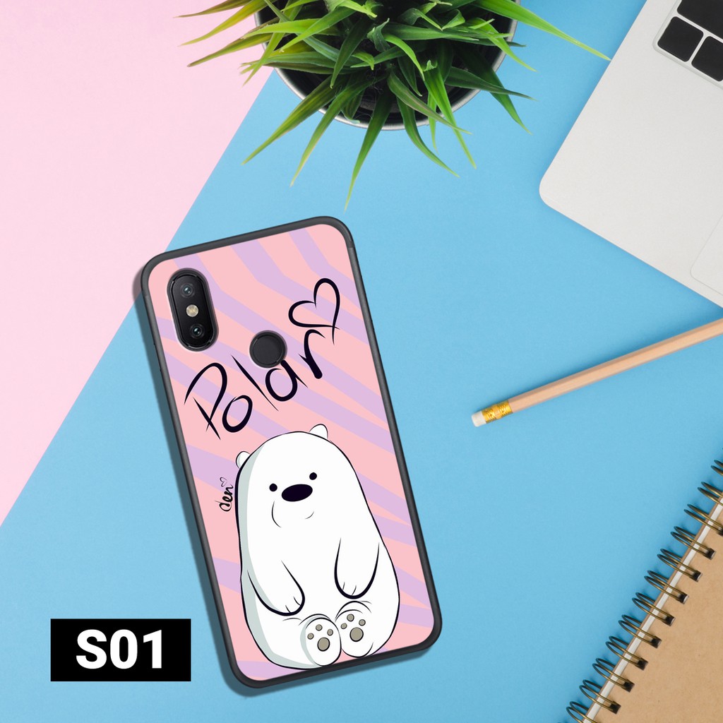 [Freeship toàn quốc từ 50k] ỐP LƯNG XIAOMI MI 8-MI 8 LITE-MI 8 PRO-MI 8 SE IN HÌNH WE BARE BEARS