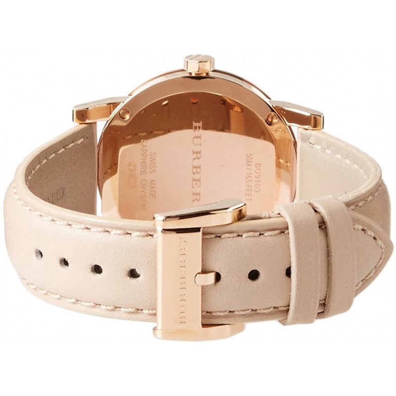 Đồng hồ nữ Burberry The City Beige Leather Strap Ladies Watch 34mm BU9109