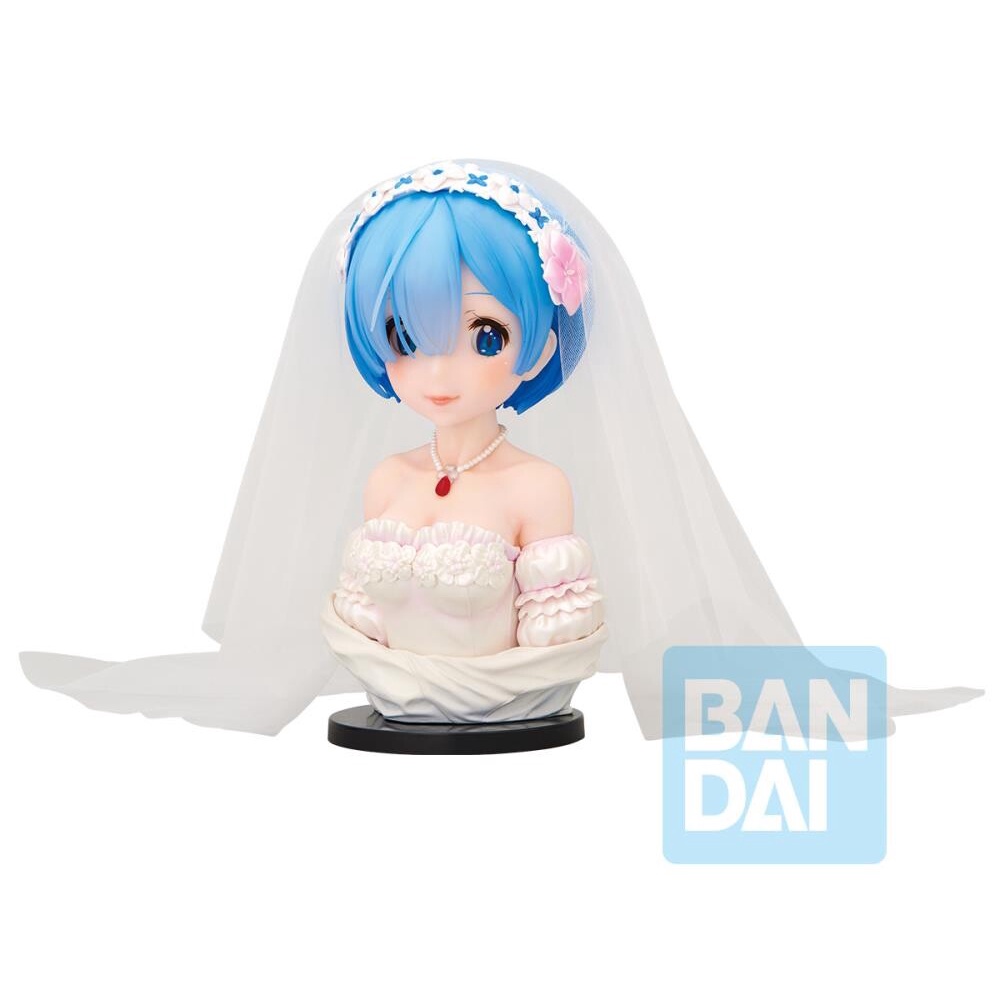 Mô Hình Chính Hãng Anime Re:Zero, Rem, ArtScale, Bust, Ichiban Kuji Giải A, Wedding Ver, Bandai Spirits, Nhật Bản