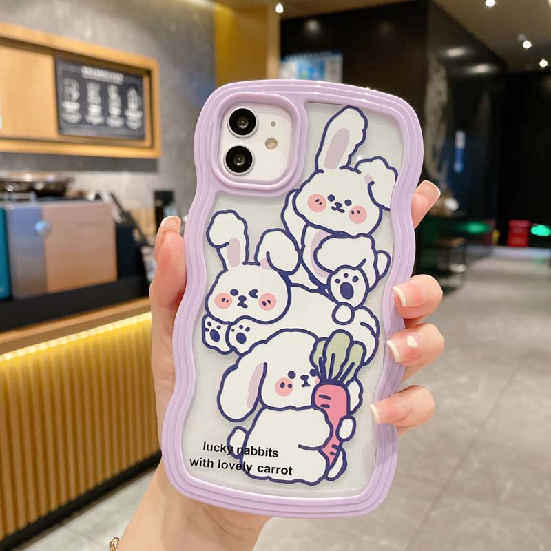 Ốp Điện Thoại TPU Silicon Mềm Chống Bụi Bẩn / Sốc Hình Cún / Thỏ / Củ Cải Cho IPhone 13 11 12 Pro Max 7 8 Plus X XR XSMAX