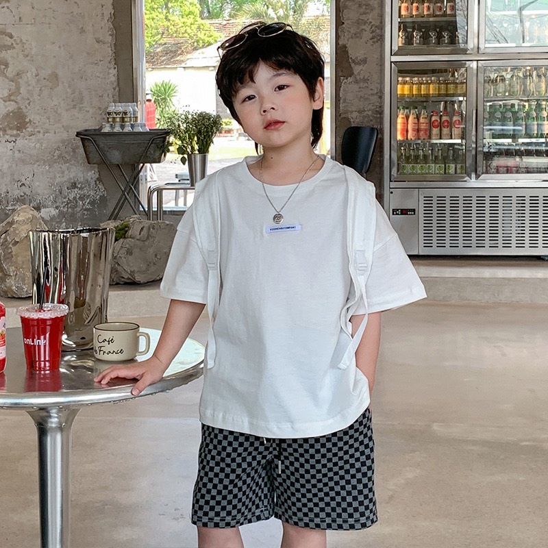 Áo thun Cotton ngắn tay mix dây đeo lạ mắt cho bé A903 [FORM TO HƠN 0,5 SIZE]