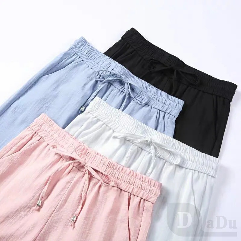 Quần Dài Nữ Ống Rộng Lưng Cao 24 Giờ
