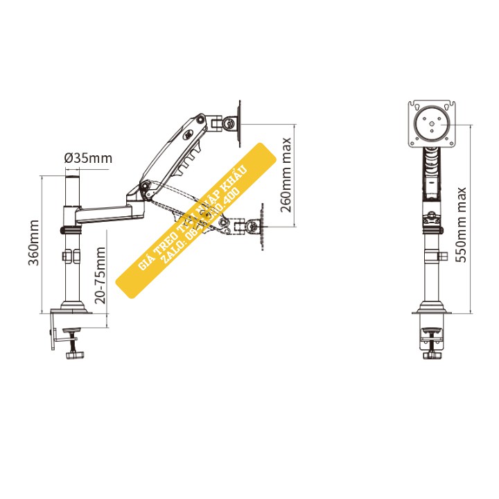 Giá Treo Màn Hình Máy Tính North Bayou NB H80 17 - 27 Inch Tay Treo Màn Hình Máy Tính Gắn Bàn