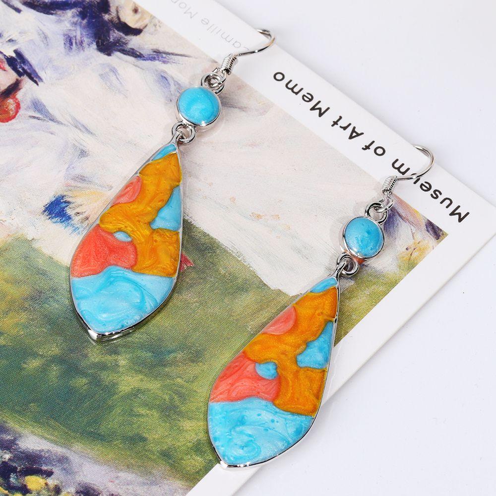 1 Đôi Bông Tai Đá Opal Thời Trang