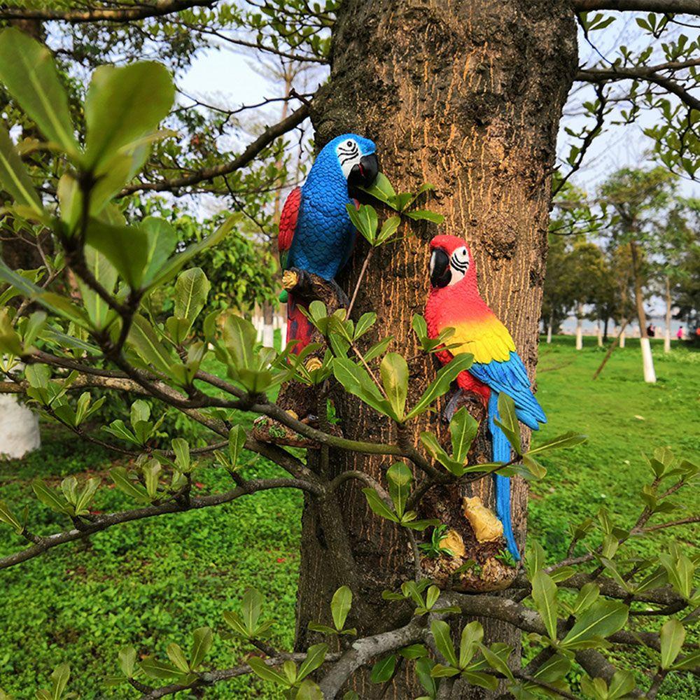 WTTLE Tượng Vẹt Giả Bằng Nhựa Resin Trang Trí Tiểu Cảnh