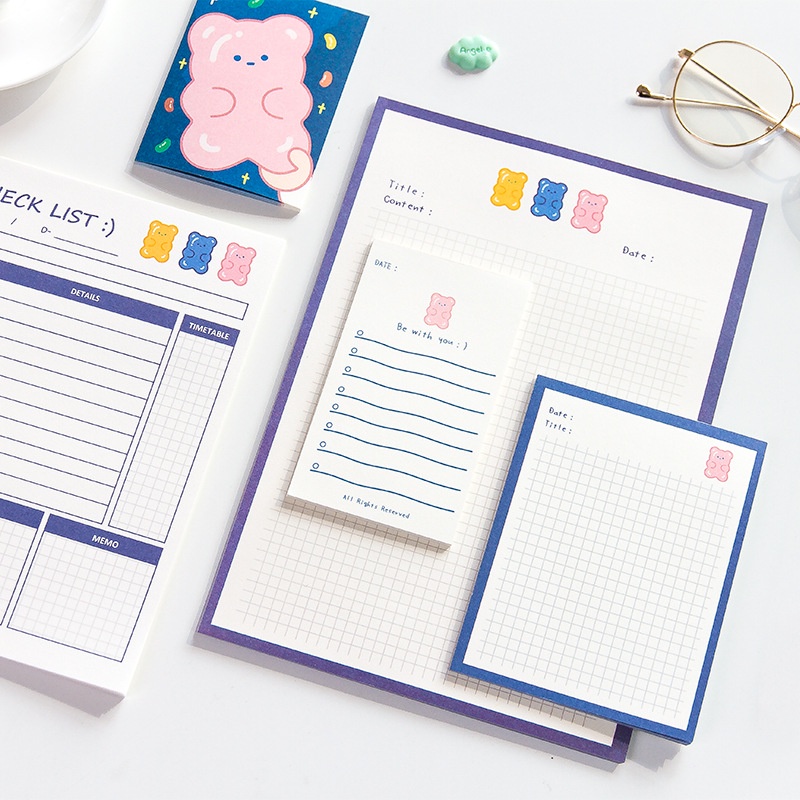 Giấy Note Ghi Chú Họa Tiết Hoạt Hình Dễ Thương Cho Văn Phòng