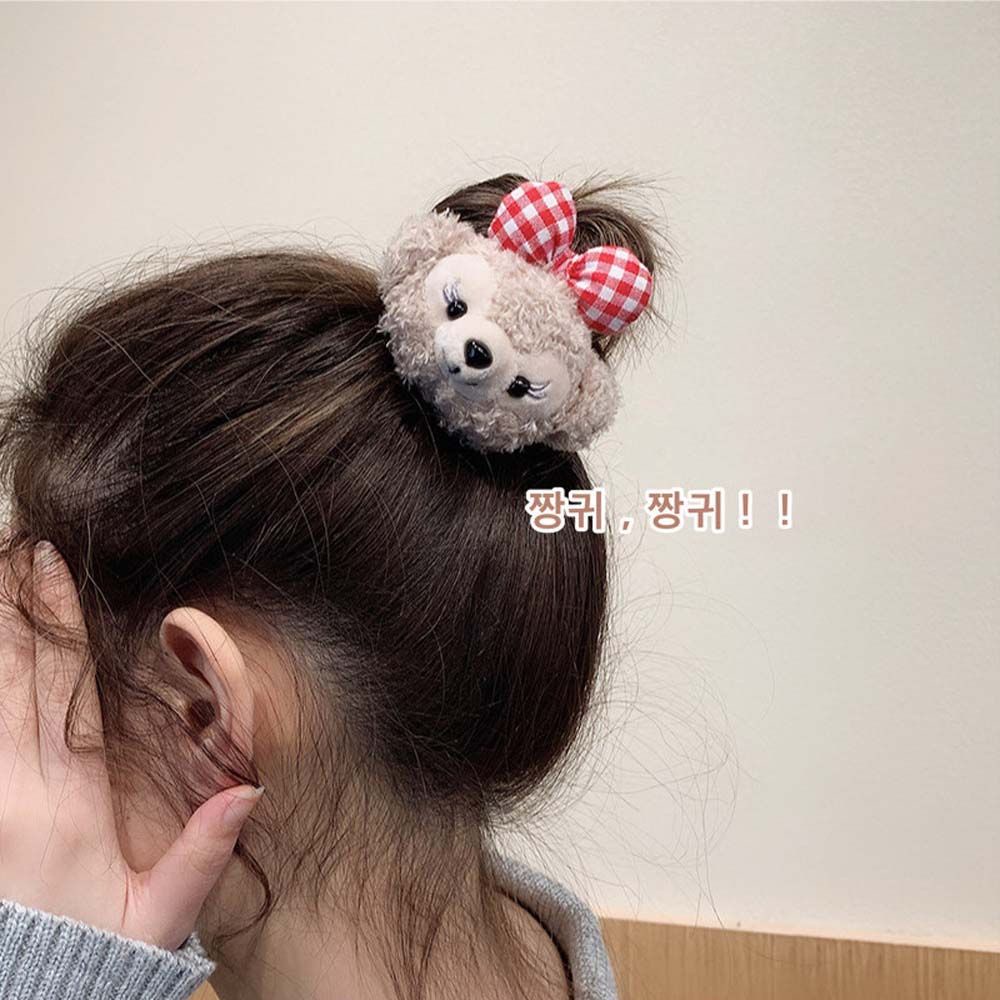 Dây Cột Tóc Co Giãn Đính Búp Bê Nhồi Bông Thời Trang Cho Bé Gái