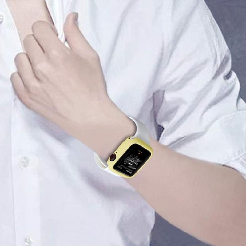 Ốp Bảo Vệ Bằng Silicon Mềm Cho Apple Watch 7 6 SE 5 4 3 2 45mm 44mm 42mm 41mm 40mm 38mm