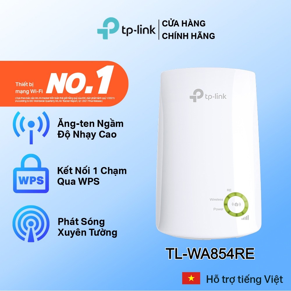 Bộ Mở Rộng Sóng Wi-Fi TP-LINK TL-WA854RE Tốc Độ 300Mbps - Hàng chính hãng new 100%