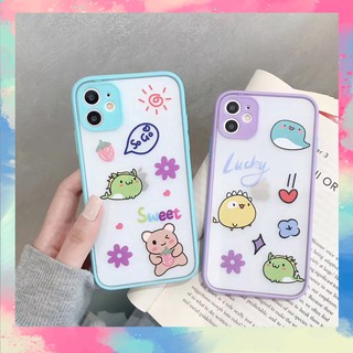 Ốp Lưng Iphone Nhám Chống Sock, Va Đập Bảo Vệ viền su bảo vệ Camera Sweet Lucky - H007