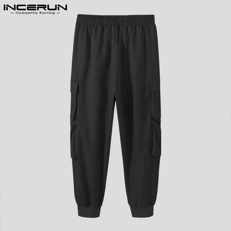 INCERUN Men's Fashion Casual Sweatpants Pockets Cargo Pants Trousers Overalls