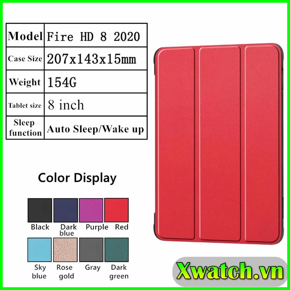 Bao da từ tính Kindle Fire HD 8 2020 / HD 8 Plus 2020 8inch hỗ trợ smart cover tự động tắt mở màn hình