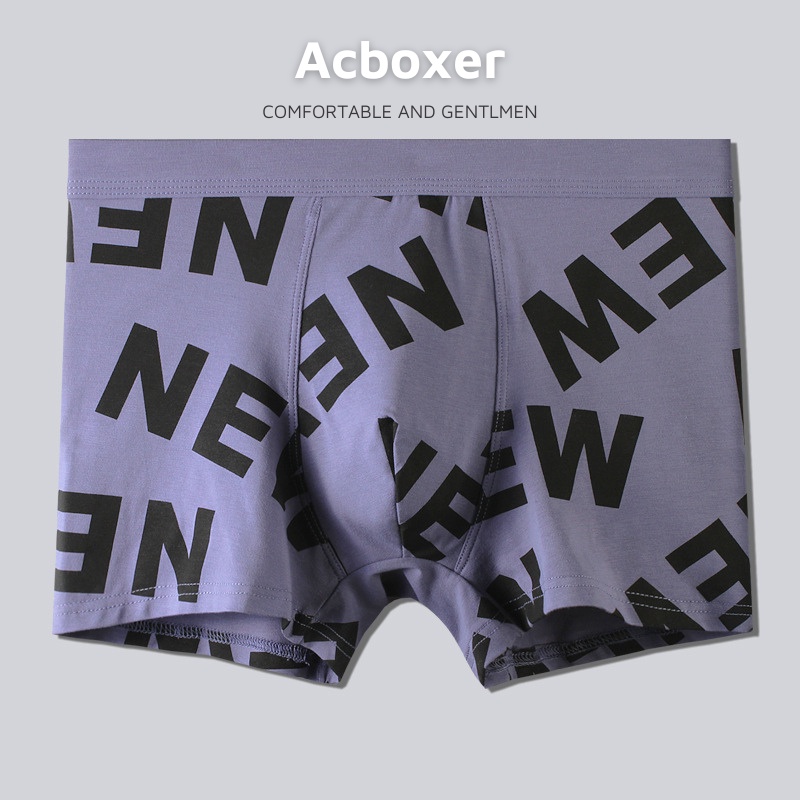 Quần boxer, sịp đùi nam co dãn thoáng khí họa tiết NEW đủ size 45-90kg ACX02