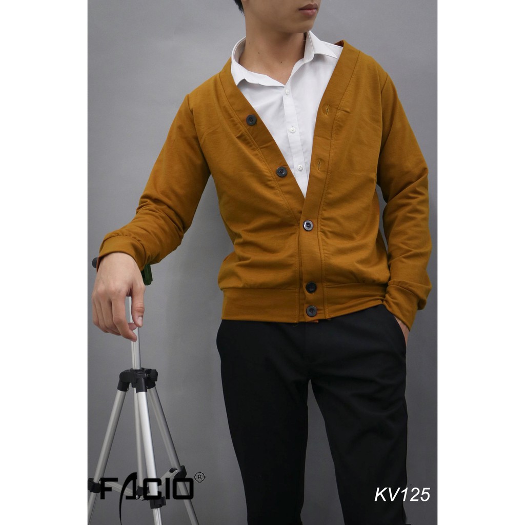 Áo cardigan nam cổ V cổ vest From rộng dệt kim hàn quốc FACIOSHOP Áo khoác cardigan nam big size mỏng cao cấp | BigBuy360 - bigbuy360.vn