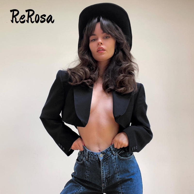 Áo khoác ReRosa dáng ngắn dễ phối đồ kiểu dáng thời trang dành cho nữ | BigBuy360 - bigbuy360.vn