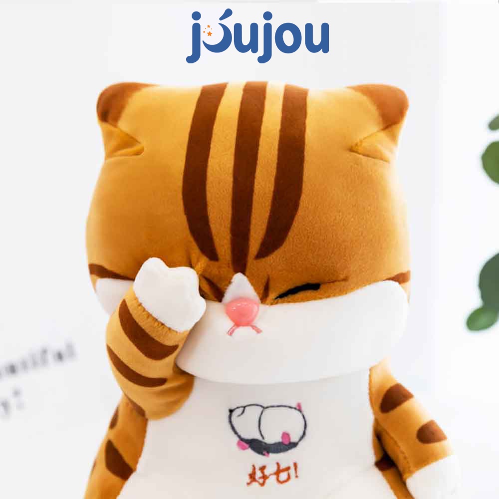 Gấu bông mèo béo tay che mắt cute size 30 40cm cao cấp JouJou mềm mịn dễ thương cho bé