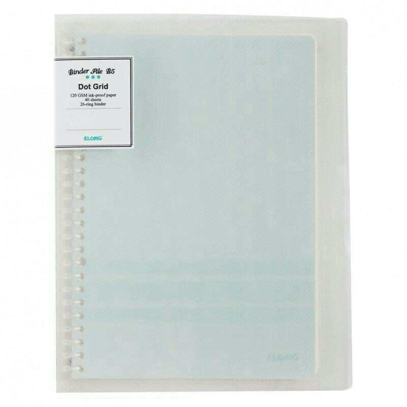 [Mã LIFEBOOK1 giảm 30K đơn 150K] Sổ Dot Grid file nhựa kẹp còng B5 - 40 tờ ; MS: 545