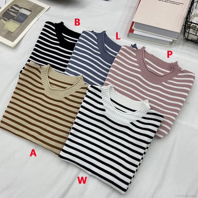 Áo thun tay ngắn kẻ sọc ngang dành cho bạn nữ