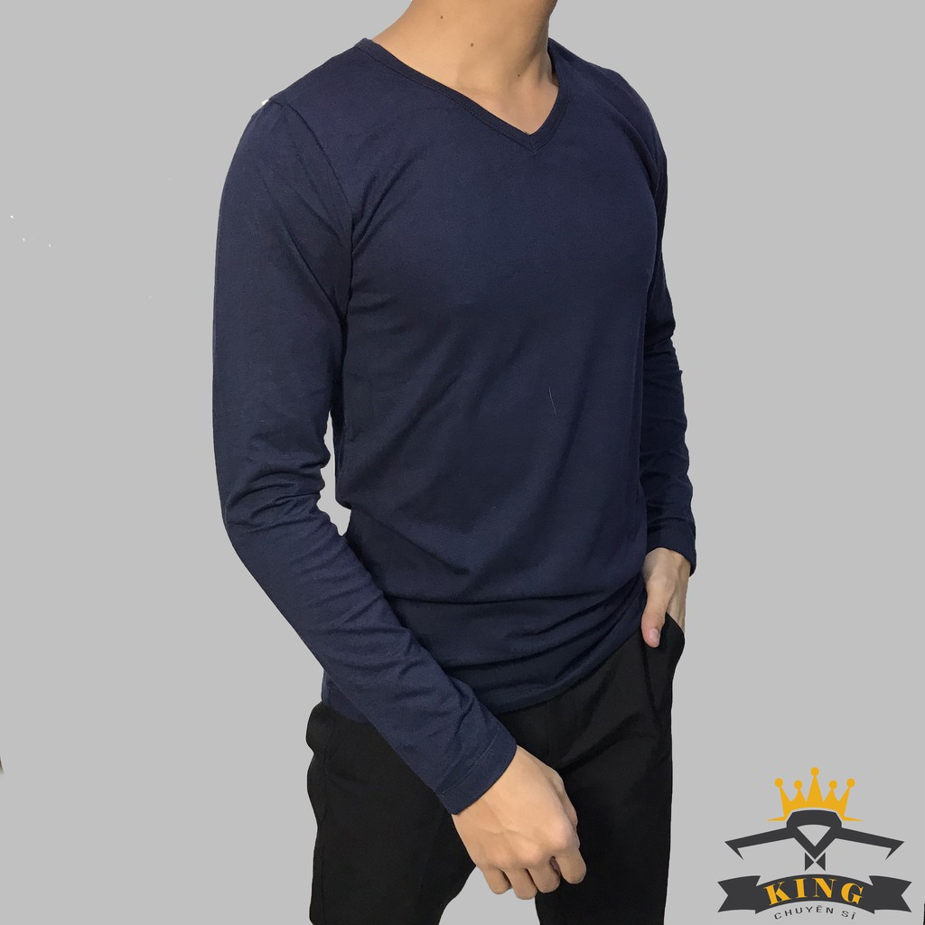 Áo Thun Nam Tay Dài Cổ Tim Giữ Nhiệt KING [W02] | BigBuy360 - bigbuy360.vn