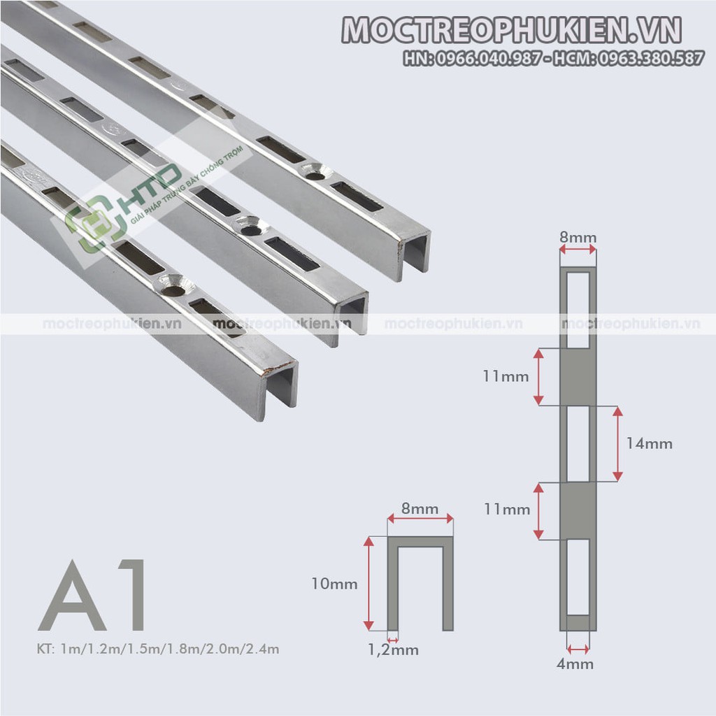 Thanh lý- Thanh ray gắn tường đơn bản nhỏ  A1