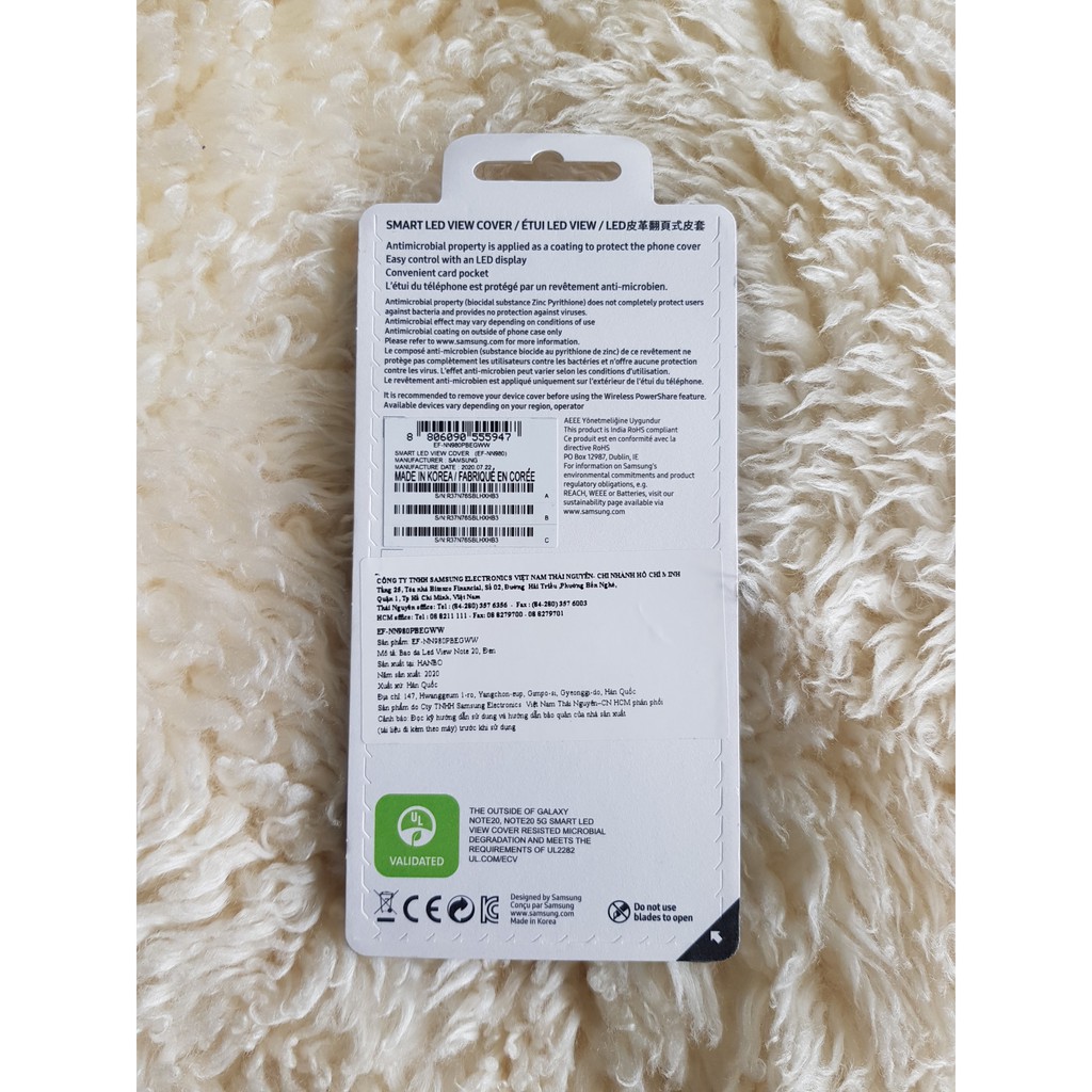 Bao da nắp gập Led View Samsung Note 20 - Hàng full box chính hãng