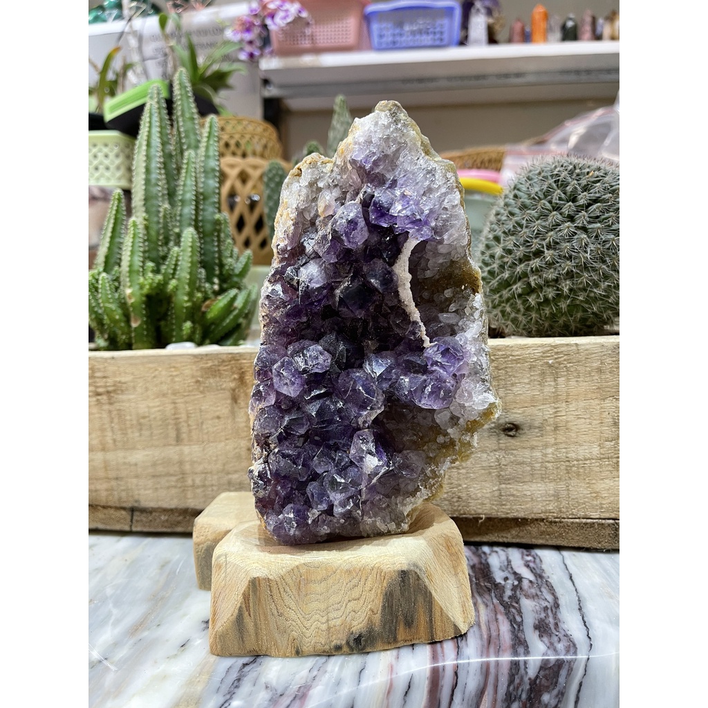 Thach Anh Tím Uruguay – Uruguay Amethyst Cluster , KL: 0.76KG, KT: 16×9.5CM | CADA DECOR
