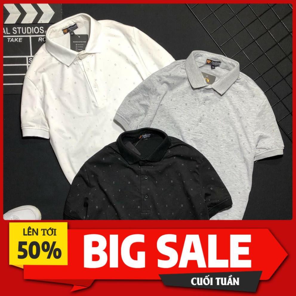 Áo thun nam có cổ họa tiết chữ nhỏ cao cấp KENSTORE89 ATV039 ྇