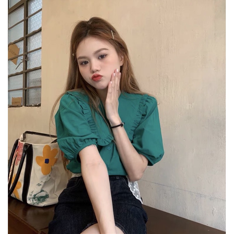 Order áo kiểu cổ sen dún bèo xinh xắn