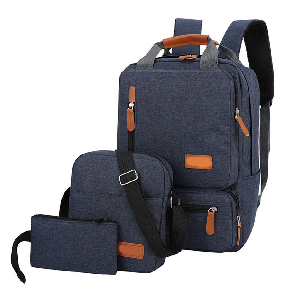 SOFTNESS Set 3 Món Balo Túi Ví Đa Năng Thời Trang Cho Nam Nữ