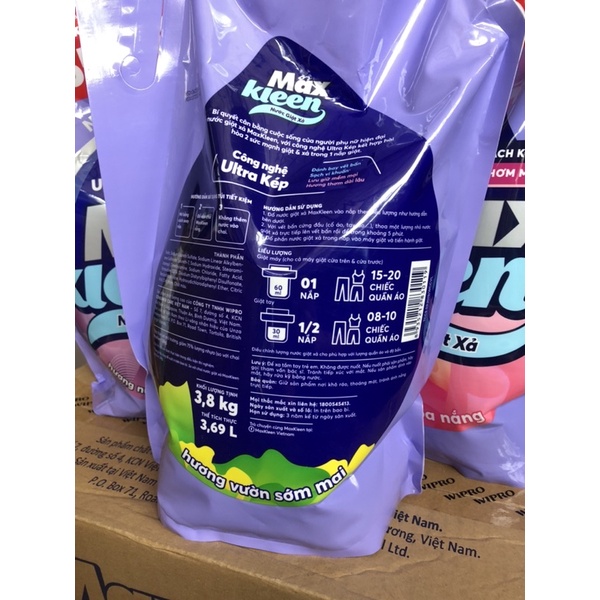 Nước giặt max kleen hương vườn sớm mai 3,8kg