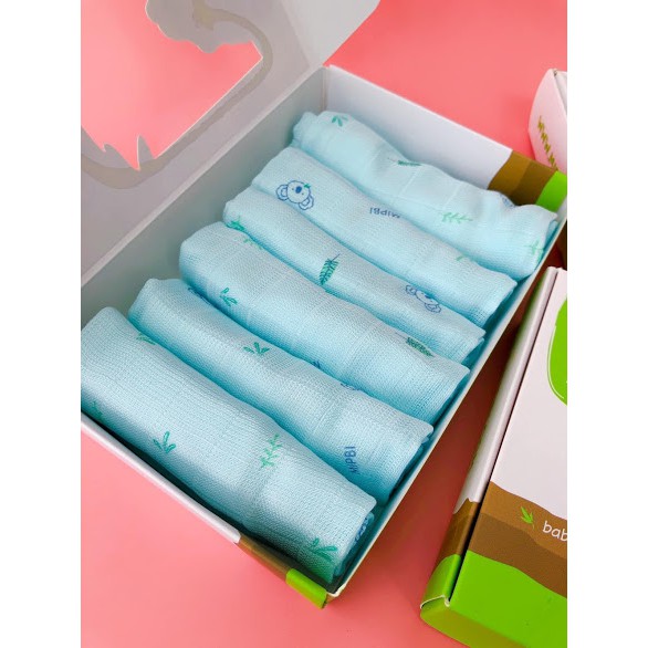 KHĂN SỮA MIPPi 100% Sợi Tre SiÊU MỀm (hộp 6 khăn)