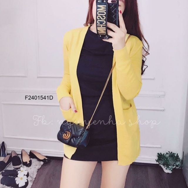 Khoác len nhung hai túi cao cấp