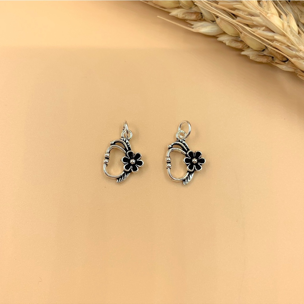 Charm móc treo hình hoa cách điệu - Charm Bạc 925 - Mã CA585